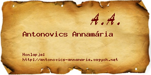 Antonovics Annamária névjegykártya