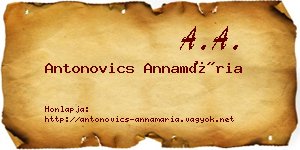 Antonovics Annamária névjegykártya